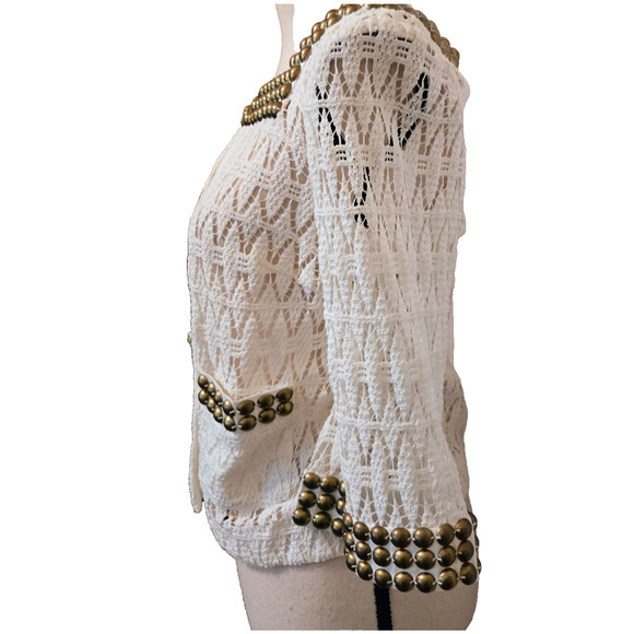 Trina Turk Cotton size 8 sweater with brass - Picture 12 of 16